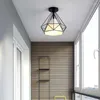 Plafonniers nordique diamant fer lumière Simple lampe pour salon chambre cuisine allée balcon entrée E27 LED 9W