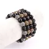 Bangle Fashion Men's Jewelry 10 мм кубическое циркониевое мяч Black Bracelet Bracelet Men Men Sirew