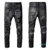 2023 Designer jeans a vita alta lady jean jeans da donna antigraffio Pantaloni cargo gamba dritta Fashion Holes Pantaloni jeans strappati neri vecchie signore slim fit