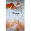 STAGE WEAR Woman Orange White Cupid Variation Ballet Costumes Gradual Chiffon kjol mjuk liten danskläder Leotardklänningar