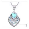 Pendant Necklaces Womens Hollow Love Tibetan Sier Turquoise Gstqn066 Fashion Gift National Style Women Mens Diy Necklace Pendants Dr Dh2P6