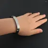 Bracelets à breloques Personnalisez les bijoux en acier inoxydable de gouvernail en silicone souple pour enfants pour enfants fille garçons