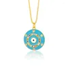 Pendentif Colliers Coeur Mauvais Oeil Bleu Soleil Collier Pour Femmes Mignon Chien Abeille Éléphant Or Couleur Femme Colliers Long En Acier Inoxydable