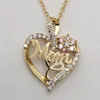 Anhänger Halsketten CAOSHI Chic Gold Farbe Halskette Für Mama Exquisite Muttertag Geschenk Helle Zirkonia Herz Zubehör Jahrestag