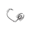 Örhängen S3308 Modesmycken Ear Cuff Punk Rhinestone Dark Scorpion Örhänge Enkel bit Häng