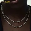 Naszyjniki mikro zamosta cZ Łańcuch łącza Łańcuch Choker Naszyjnik Pełny utwardzony bling 5a Cubic Cyrronia losed Hip Hop Men Boy Women Jewelry