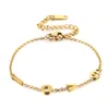 Bracciale moda donna cavo acciaio inossidabile catena color argento braccialetti con perline color oro gioielli un regalo