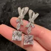 Bengelen oorbellen hoog qialiteit zirkon bruids cz kubieke zirconia bruiloft oorbel voor bruiden accessoires vrouwen feestavondjurk sieraden