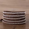 Charm Armband Femme 4mm Natural Stone Bead Leather Wrap Armband Layering Women 5 Wraps Bridesmaid Gift Drop