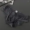 Mutande Uomo Slip Intimo Estate Senza Cuciture Traspirante Seta Ghiaccio Pizzo Ultra Sottile U Pouch Mutandine da uomo Confortevole Gay Sexy