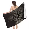 Vegvisir och Tree of Life Yggdrasil Beach Handduk Personlig Viking Compass Soft Linen Microfiber badhanddukar