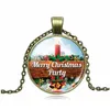 Collane con ciondolo Happy Christmas Time Collana con pendenti in vetro con pietre preziose Gsfn549 Con catena Mix Order Drop Delivery Jewelry Dhxrt