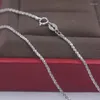 Chains Pure 18k White Gold Chain Unisex Luck Full Star Link Necklace 16-18inches