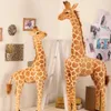 Plush Dolls Big Size Plush Giraffe Soft Stuffed Lifelike Animals Giraffes Soft Doll Home Decor Kids Birthday Gift 230523