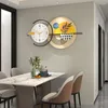 Wandklokken Iron Art Creatieve woonkamer Decoratieve stille vegen klokronde ring tak blad mooie dag hoge dichtheid kiezerplaat