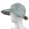 Brede rand hoeden dames opvouwbare vizier Outdoor Cap Anti-UV Beach Summer Sun Hat Classic Women