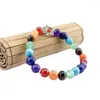 Strand pierre de cristal naturel mode bijoux fins Religion Chakra Yoga Reiki guérison Bracelet perlé sept couleurs charme féminin