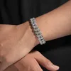 bracelet necklace mossanite Qianjian Jewelry Fully Iced Out Sparkling Diamond Moissanite Miami Cuban Link Men Bracelet