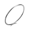 Bangle BABYLLNT 925 Solid Silver Bracelet Fashion Personality Simple Smooth Bangles For Women Wedding Engagement Jewelry Gift