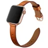 Bracelet en cuir véritable mince avec boucle en métal pour Apple Watch 8 Ultra 7 6 5 4 3 Series Bracelets Ceinture Iwatch Band 44mm 49mm 42mm 40mm 38mm Bracelets Accessoires