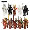 Blocks 10sets Knights Dark Sauron Battle Five Armies With Sword Rohan With Horse Blocks Kids Toy 230523