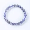 Bracelets JD Genuine Natural Tanzanite Stone Bracelets Women Men High Quality Blue Round Beads Strand Bangles Jewelry Crystal Wristband