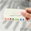 Stud Earrings S925 Needle 4Pairs Kawaii Set Colorf Flower Fruits Ear Post For Girls Students Korea Jewelry Gifts Drop Deliver Dhgarden Dhwxj