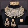 Oorbellen ketting set Kellybola Big Super Luxury Chokers 4pc African zirkon voor vrouwen Nigeriaanse feestjuwelen drop d dhgarden dhxwl