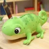 Plush dockor Super Cute Cartoon Chameleon Plush Toys Lovely Lizard Animal Doll Soft Fyllda kuddar för barn Girls Boys Gift 230523