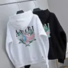 Designerkleding Heren Sweatshirts Amires Am Hoodies Trendy Amies Hoodie Paradise Bird Papegaai Palmboom High Street Heren Dames Losse trui met capuchon Trendjas Ins Fas