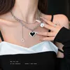 Kettingen Koreaanse mode dames hanger voorstige dubbele keten metaal hart feestje punk ketting nieuwe premium sieraden cadeau g220524