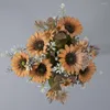 Decorative Flowers Excellent Easy Care Great Detail Big Flower Faux Branch Table Centerpiece Fake Sunflower Wedding Decor Stuffs