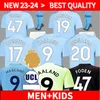 22 23 24 HAALAND SOCCER JERSEYS GREALISH STERLING MANS CITIES MAHREZ fans player version DE BRUYNE FODEN 2023 2024 football tops shirt kids kit sets uniform