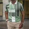 Polos pour hommes Polo pour hommes T-shirt à manches courtes rayé Homme Respirant Affaires Loisirs T-shirt boutonné Casual Summer Streetwear Blouse 230524