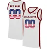 Personalizzato Oklahoma Sooners maglie da uomo college bianco rosso us flag fashion personalizza il basket universitario indossa una maglia cucita per adulti