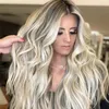 Italien Welle Seide Basis Toupet Aschbraun Blonde Farbe Virgin Remy Cuticle Aligned Human Hair HD Full Lace Perücken Geschenk