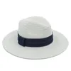 Geizige Brimhüte 2023 Frauen Sommer -Toquilla Stroh Panama Sonnenhut für elegante Dame breit