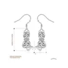 Dangle Lustre Femmes Sterling Sier Plaqué Double Pierre Chat Boucles D'oreilles Gsse335 Mode 925 Plaque Boucle D'oreille Cadeau Drop Delivery Jewelr Dhn01