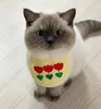 Hundkläder söt ins tulpan broderi bib pet cat scarf pläd saliv handduk tillbehör valp föremål gåva