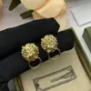 Luxury Big Gold Ring Earring Set Dames Dames Designer sieraden oorbellen Valentijnsdag Bruid Gift