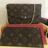 Bolsas de ombro de grife feminino com cartão de bolsa Hold 3-em 1 Lady Lady Luxury Crossbody Messenger Bags Multi Felicie Pochette Flor Cadeir