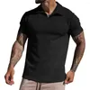 Herren Polos Sommer Männer T-Shirt Kurze Ärmel Einfarbig Kragen Lose Männliche Hemd Top Straße Sport Tragen