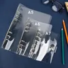 A5/A6/A7 cubierta de cuaderno transparente carpeta de archivos con Clip de plástico carpeta de anillas de hojas sueltas planificador escuela suministros de oficina