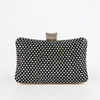 Evening Bags Black Clutch Bag Diamond Luxury Handbags Women Wedding Designer Small Cross Body Phone Wallet Rhinestone Shoulder