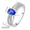 Com pedras laterais femininas esterling sier banhado oco anel de zircão azul gssr568 moda 925 rings de placa jóias de entrega de gota dh56x