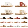 Top canvas slippers damesschoenen kanten letters letters houtachtige platforms platte slippers casual mode comfortabele sandalen LeThe zomer kaki groen blauw strand dames schoenen