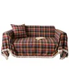 椅子は、北欧のシンプルなクリスマス格子ソファ装飾的な布タオルフルカバーファブリックダスト保護230524