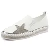 Klänningskor Wertzk 2020 European Famous Brand Patchwork Espadrilles Woman äkta läder Creepers Flats Ladies Loafers E321 Y23