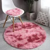 Tapis moelleux tapis pour salon doux enfant tapis rond anti-dérapant sol décor à la maison en peluche épais cravate teinture tapis