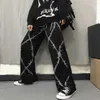 Damenhosen Capris HOUZHOU Harajuku Streetwear Grunge Weites Bein Hosen Frauen Oversize Hippie Muster Hosen Weibliche Jogger Jogginghose Baggy Retro Y23